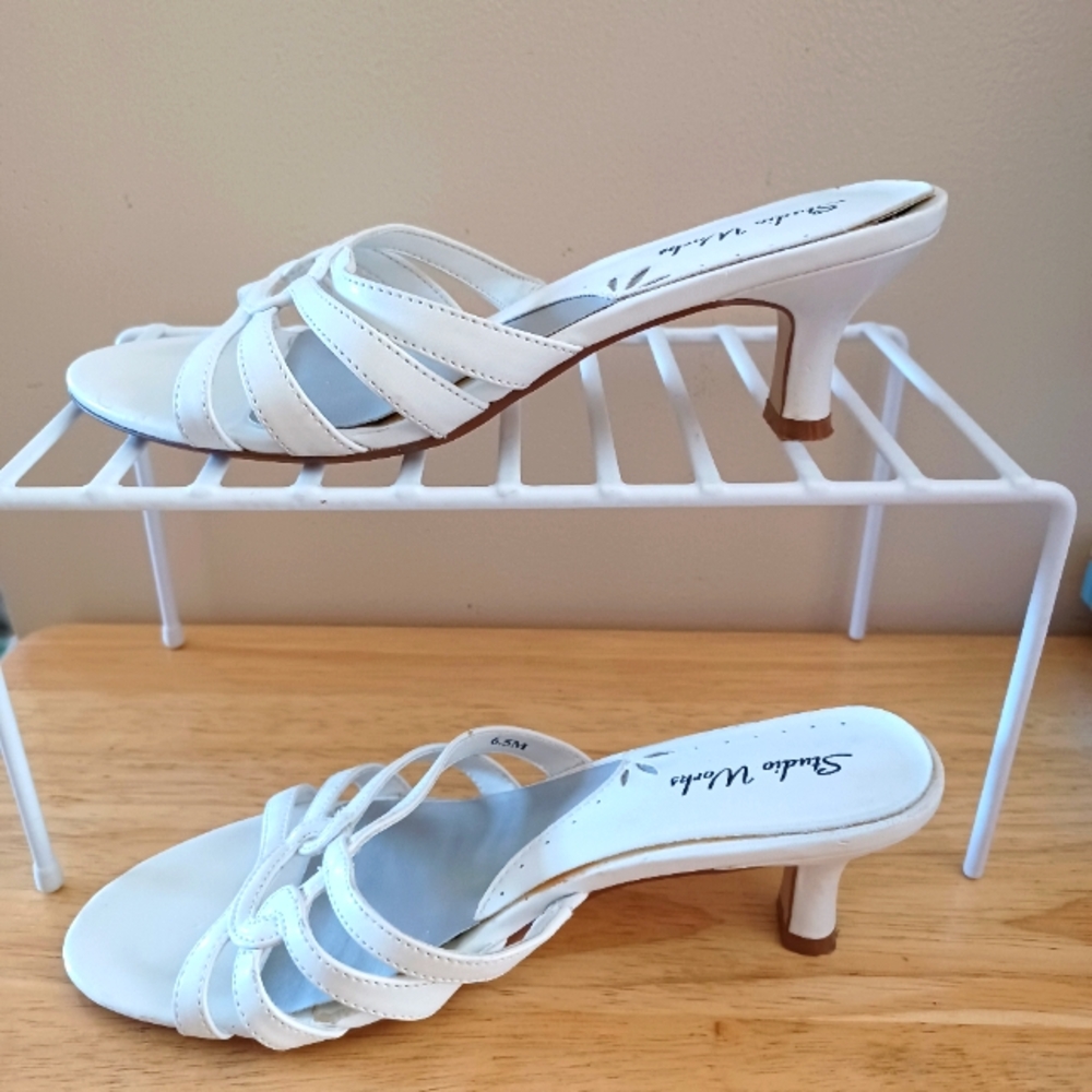 Studio Works White Caty Sandals Shoes Size 6.5